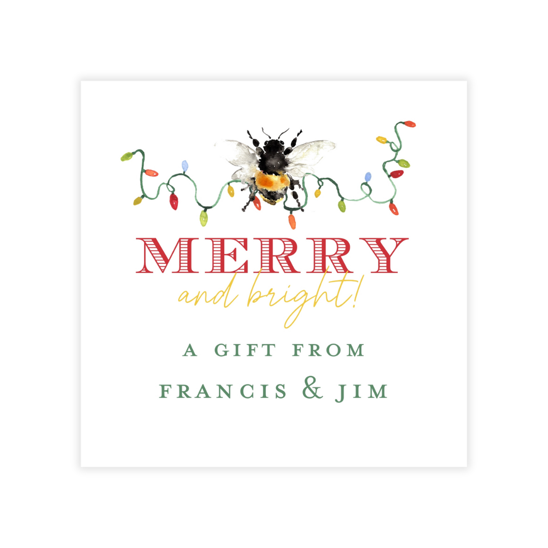 Bee Merry + Bright Holiday Stickers
