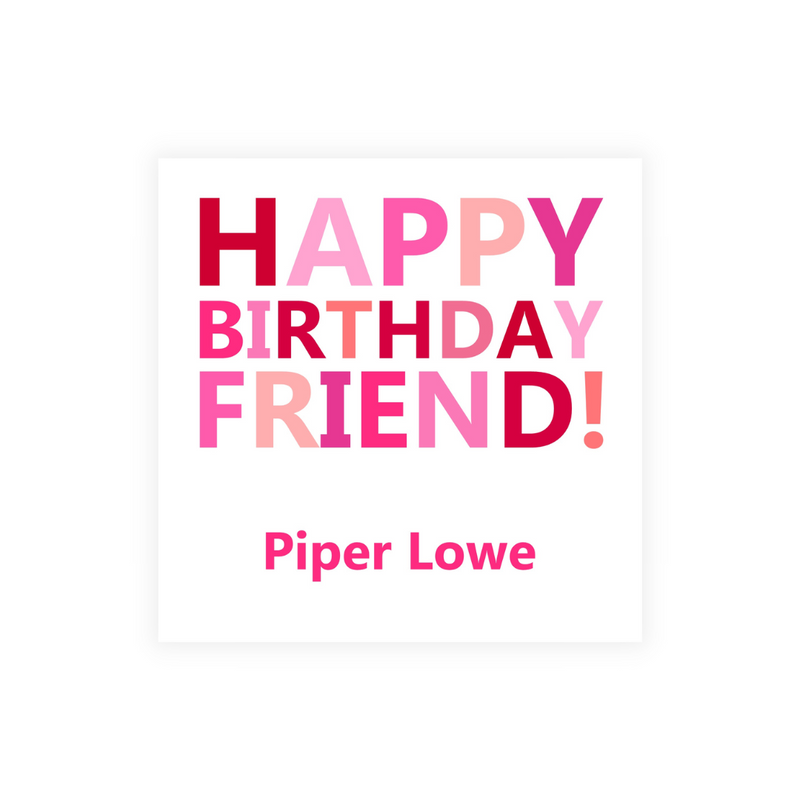 Red + Pink Happy Birthday Stickers
