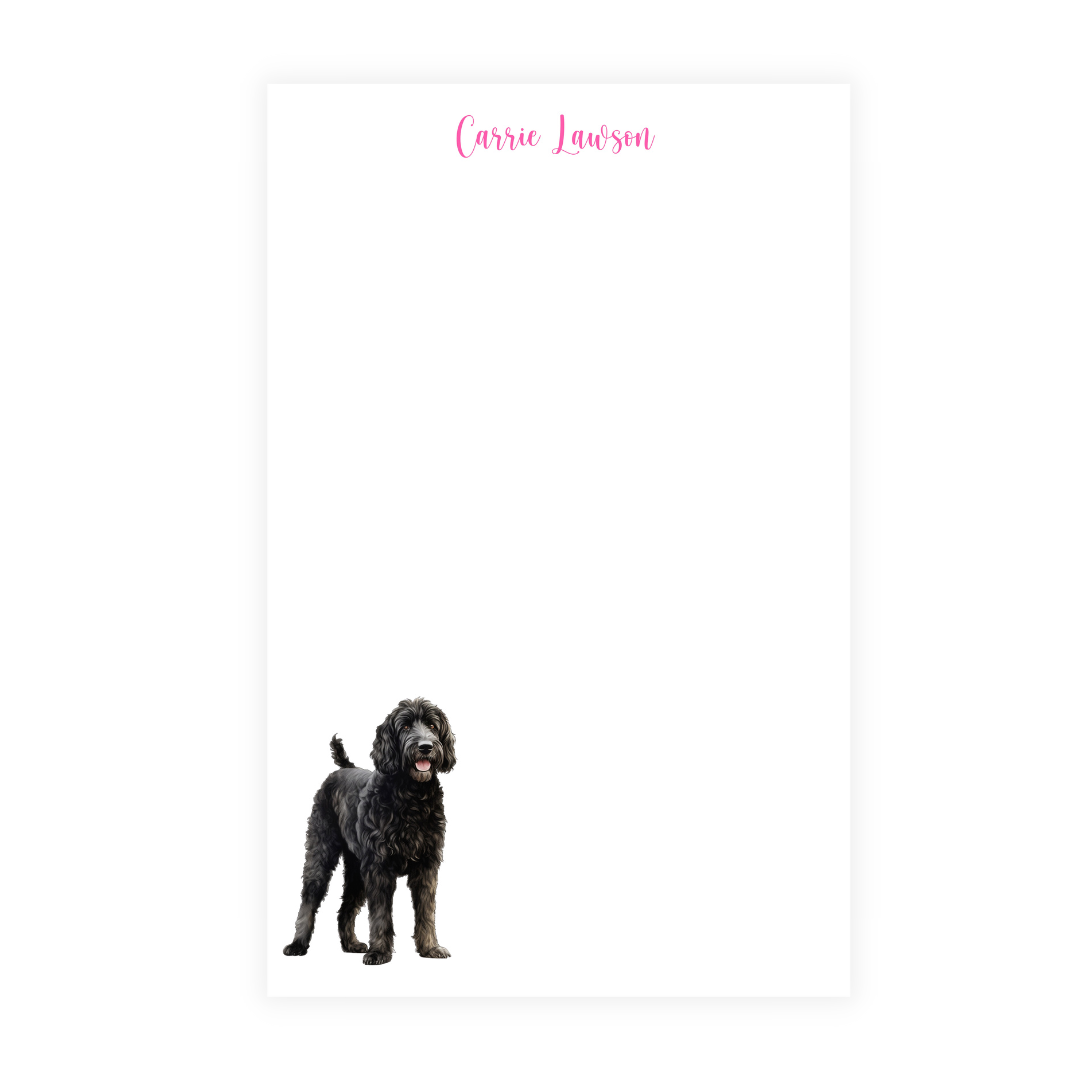 Black Goldendoodle Note Pad