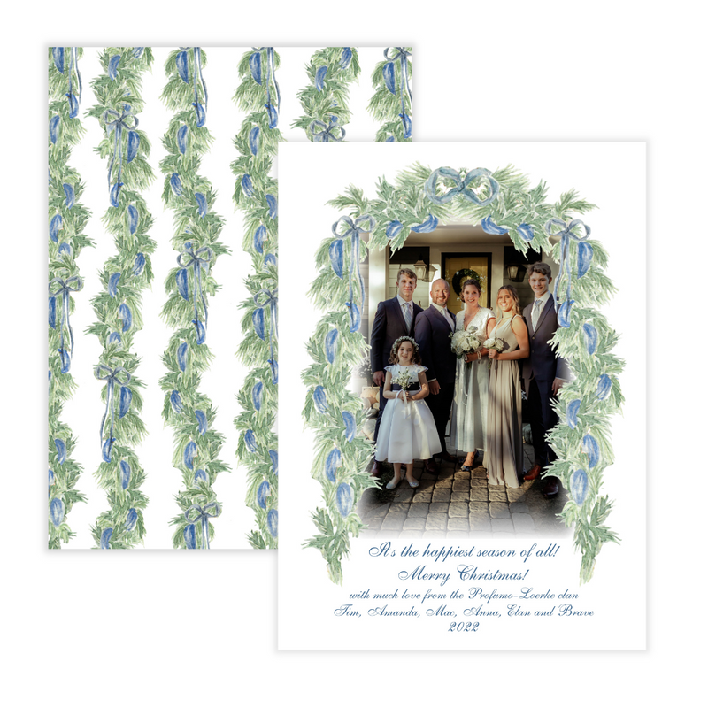 Blue Boughs Holiday Photo Card