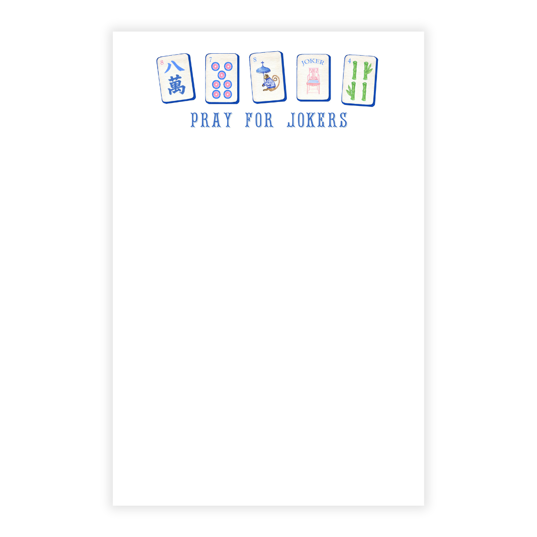 Mahjong Personalized Note Pad in Blues