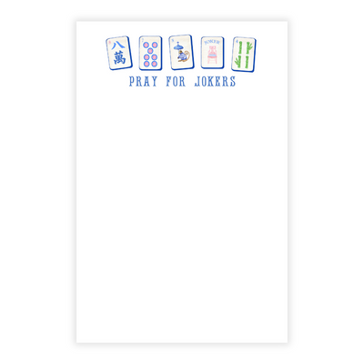 Mahjong Personalized Note Pad in Blues