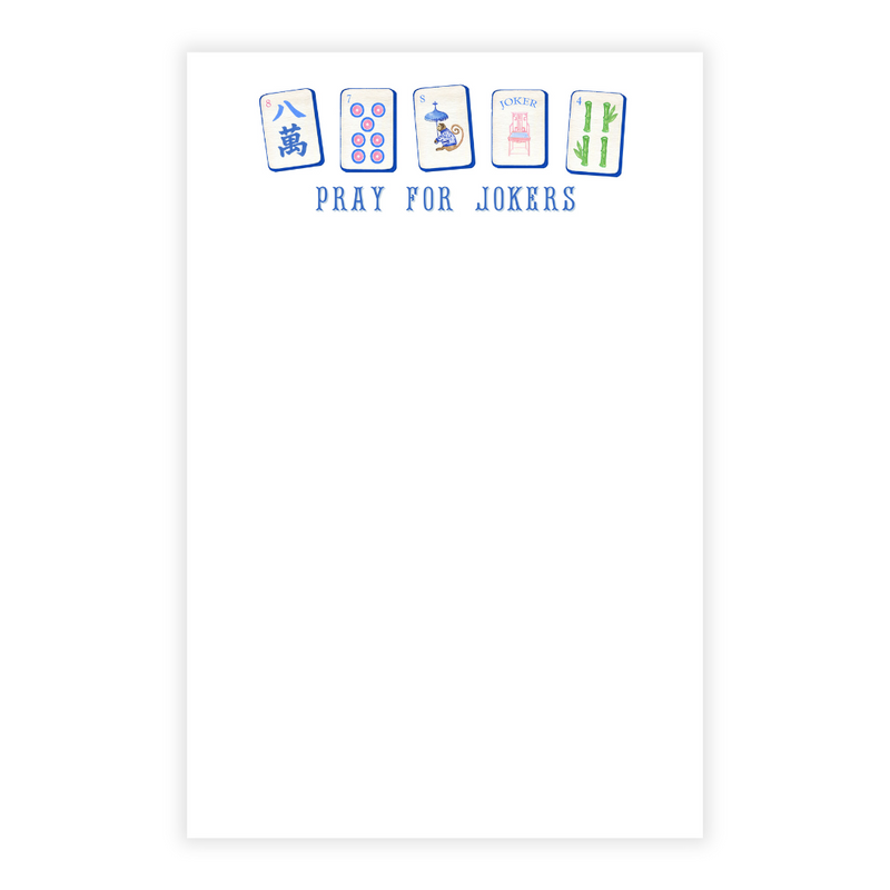 Mahjong Personalized Note Pad in Blues