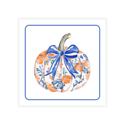 Chinoiserie Pumpkin + Monogram Coasters- Reversible!