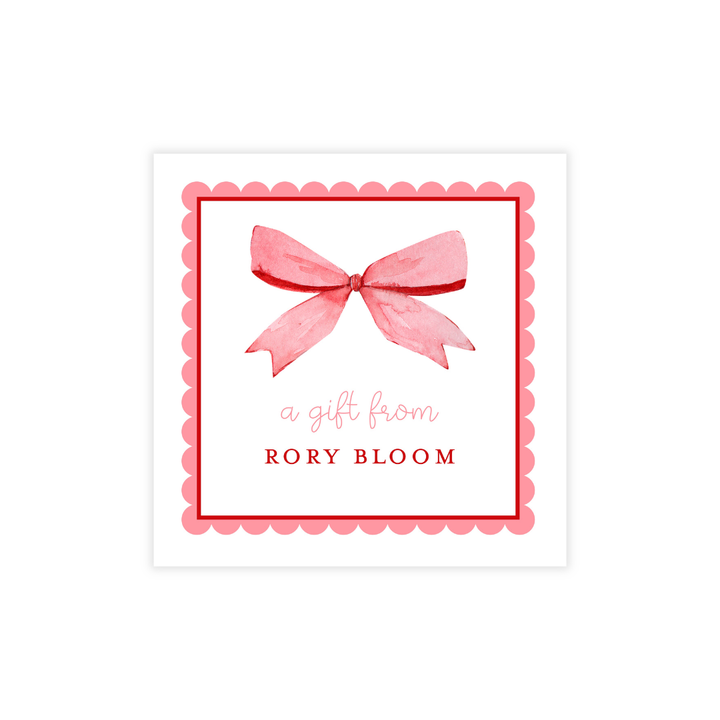 Pink Bow Personalized Stickers