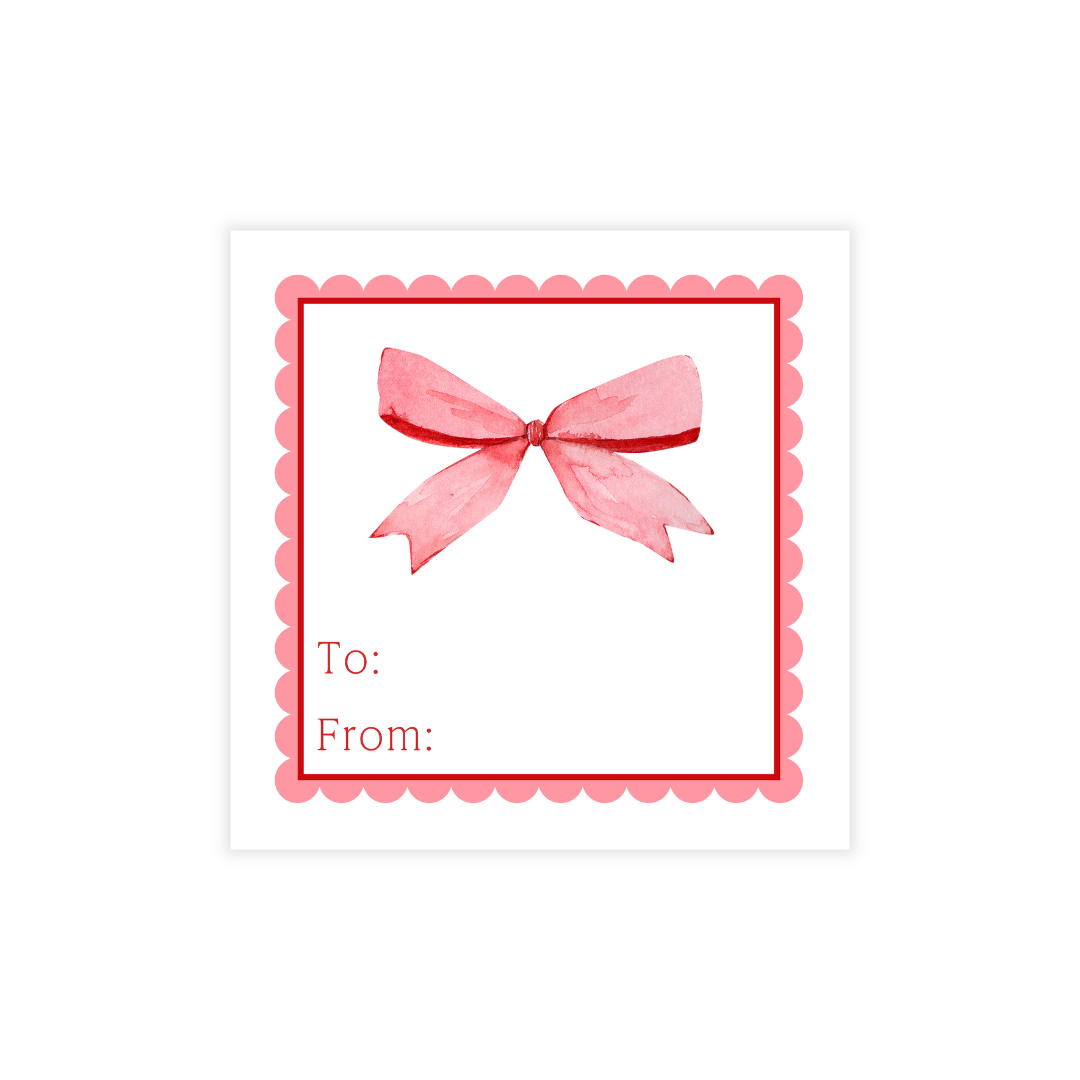 Pink Bow Personalized Stickers