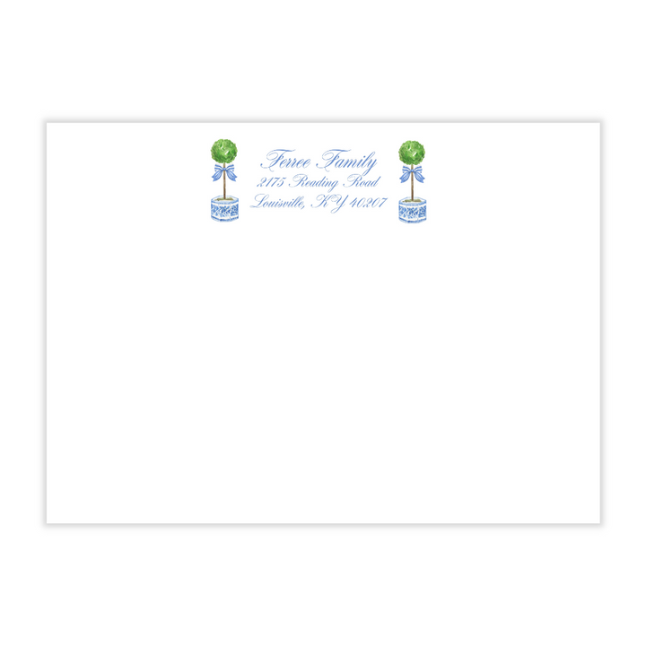 Boxwoods + Blue Bows Holiday Photo Card