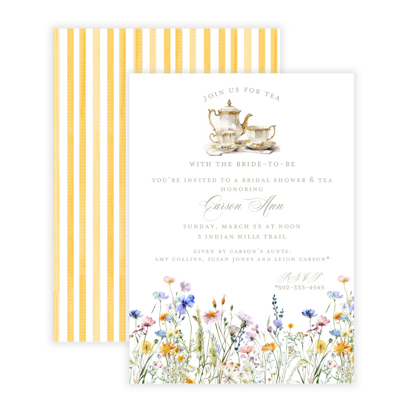 Tea with the Bride-to-Be! Bridal Shower Invitations