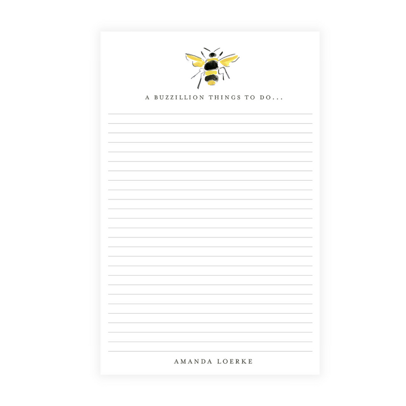 A Buzzillion Things... Bee List Personalized Note Pad