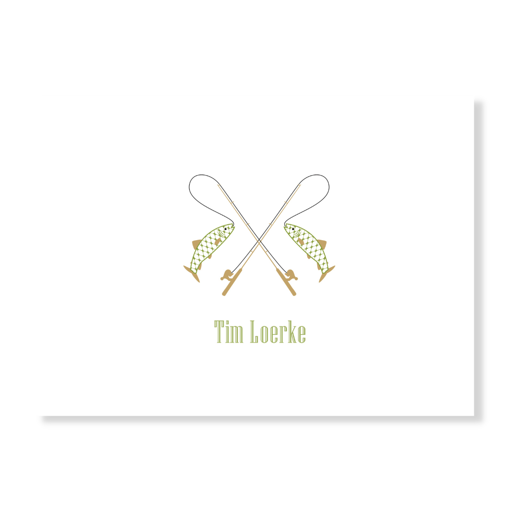 Chic Fishing Personalized Note Cards
