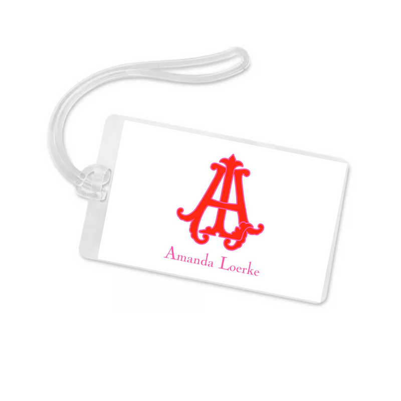 Modern Chic Monogram Bag Tag, customize with your colors!