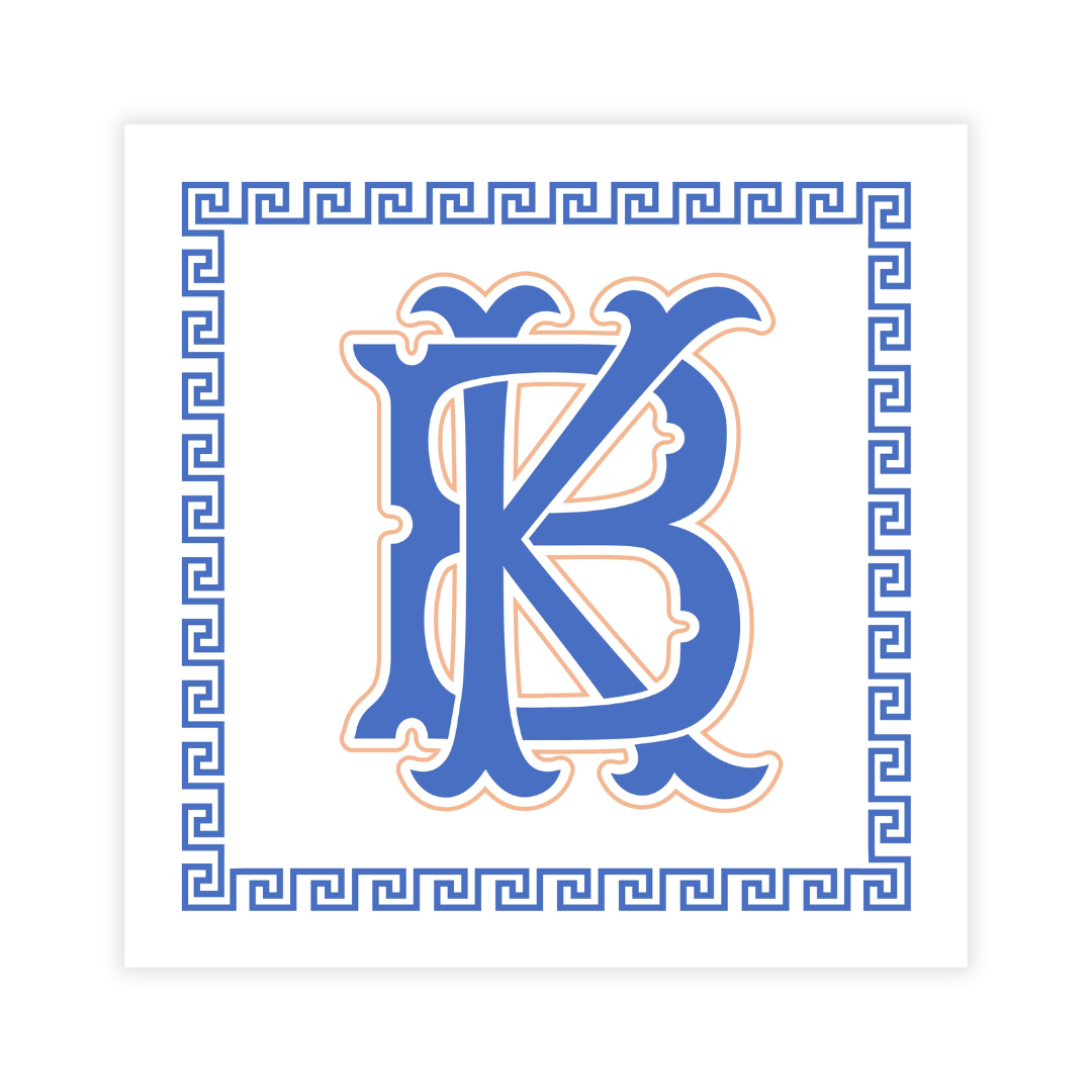 Chinoiserie Pumpkin + Monogram Coasters- Reversible!