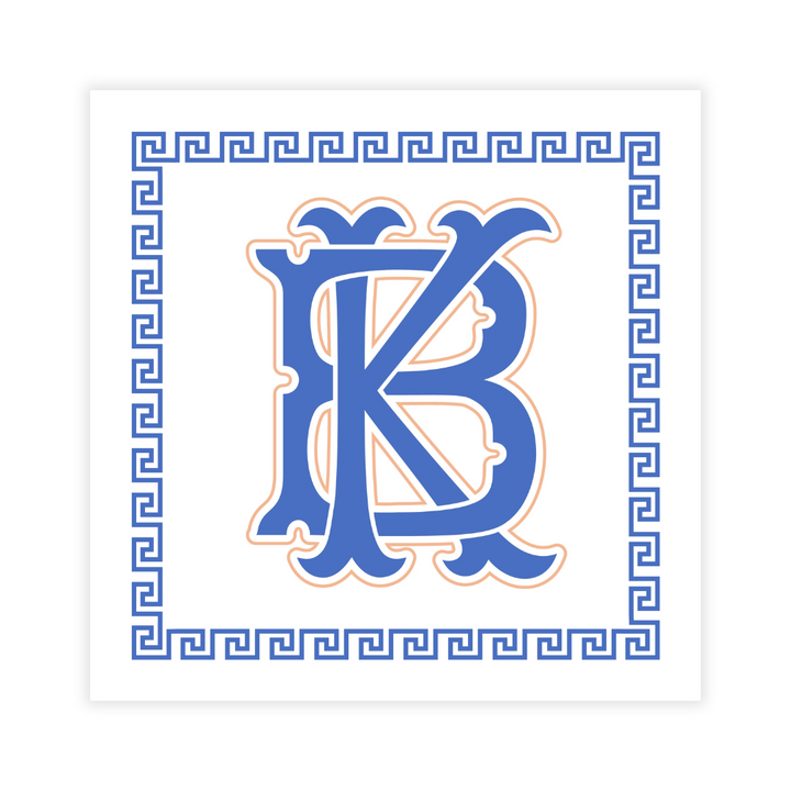Chinoiserie Pumpkin + Monogram Coasters- Reversible!
