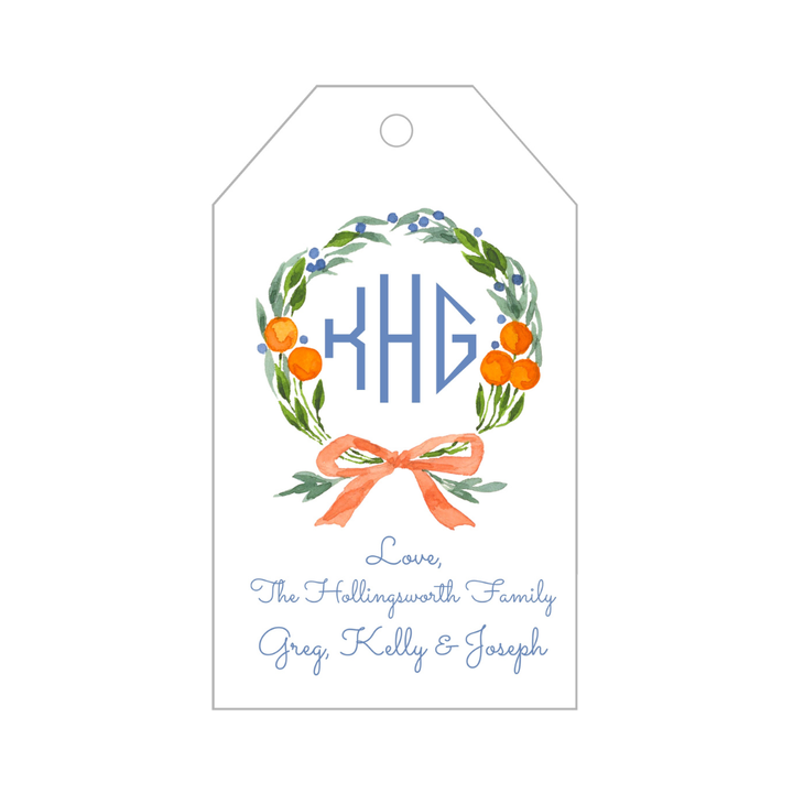 Citrus Wreath + Monogram Gift Tags