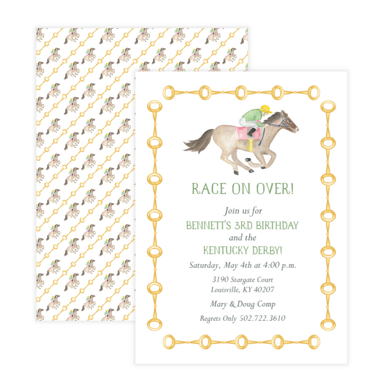 Derby "Race on Over" Invitation