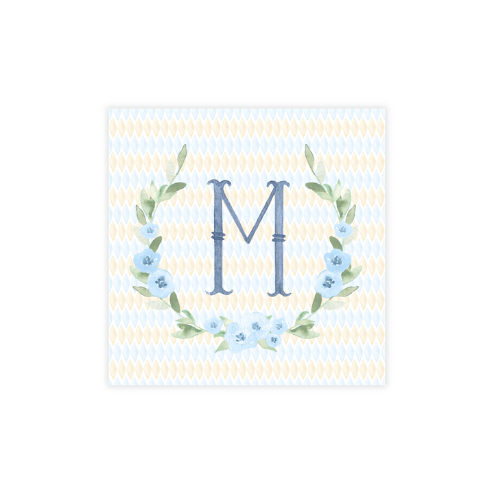 Derby Blues Monogrammed Reversible Coasters