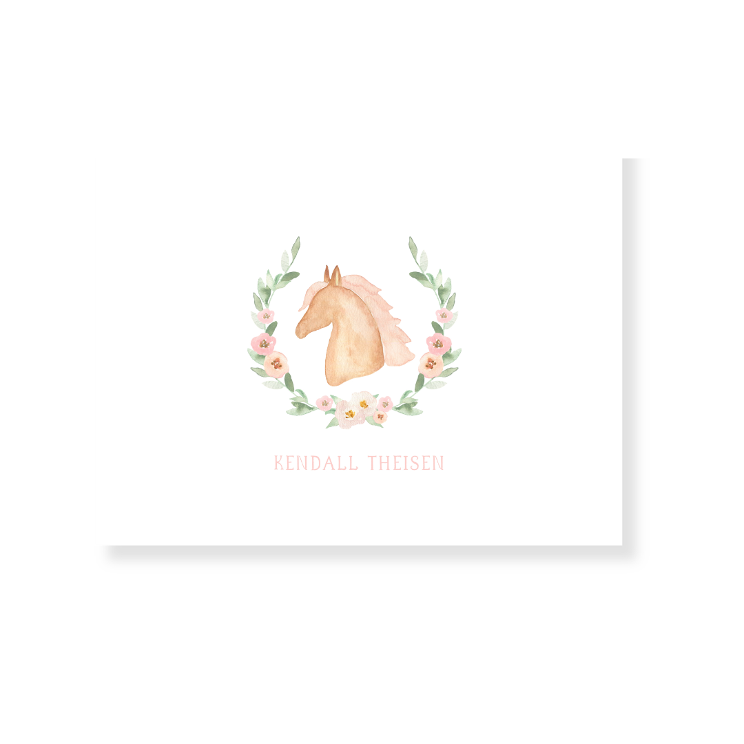 Derby Pinks Personalized Note Cards