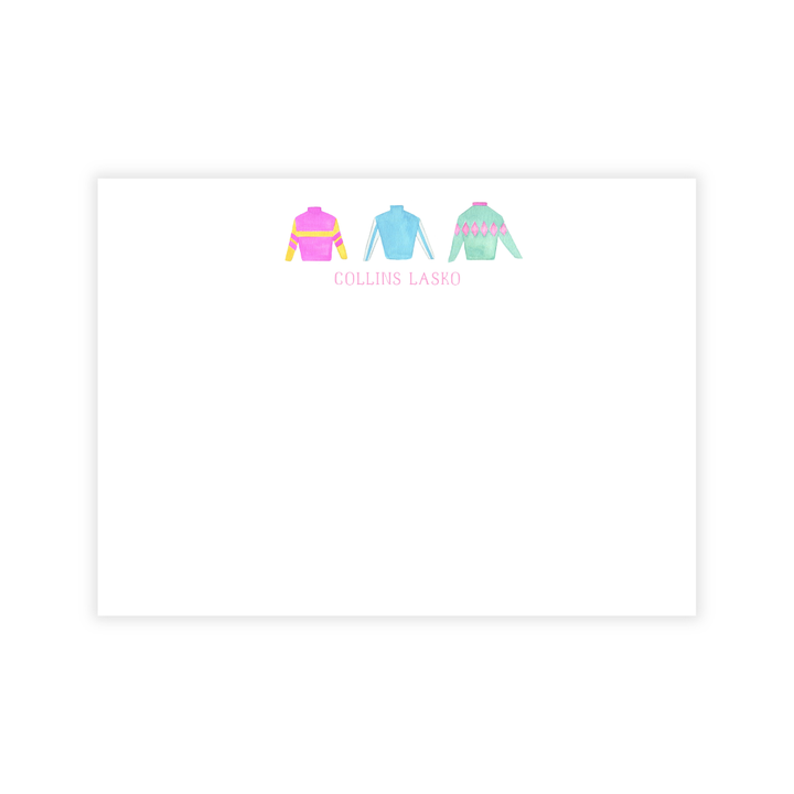 Derby Silks Personalized Flat Note Cards