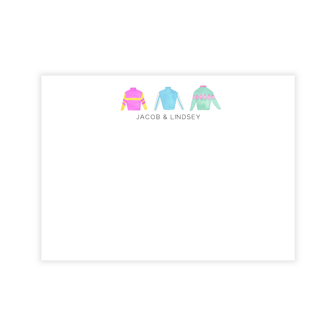 Derby Silks Personalized Flat Note Cards