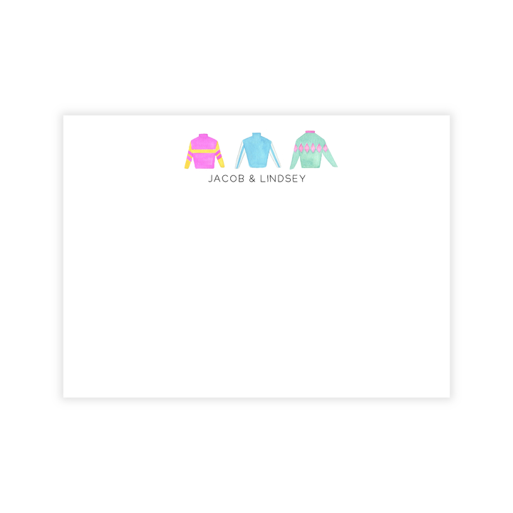 Derby Silks Personalized Flat Note Cards