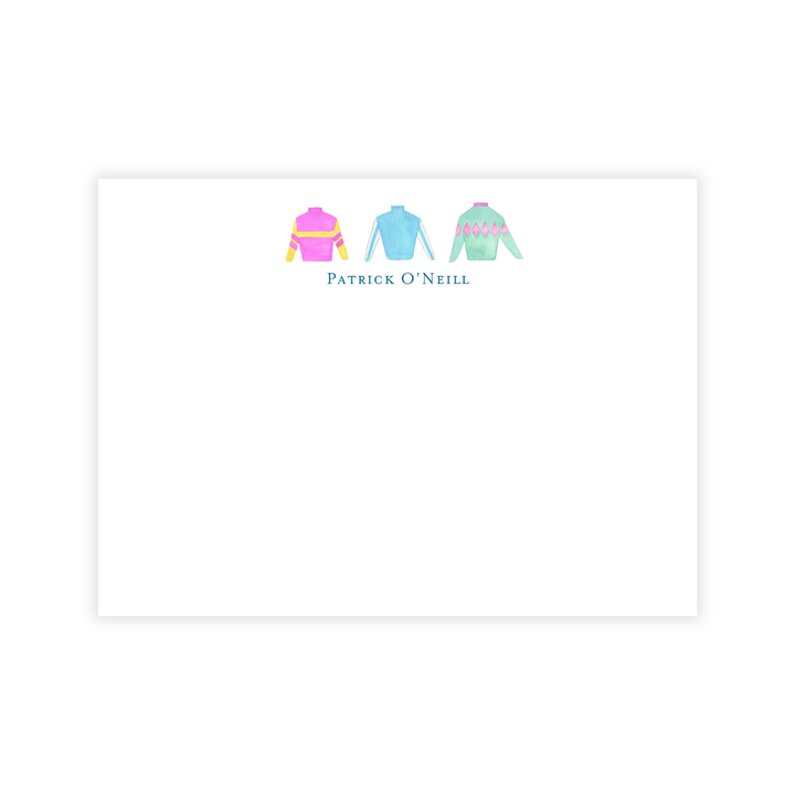 Derby Silks Personalized Flat Note Cards