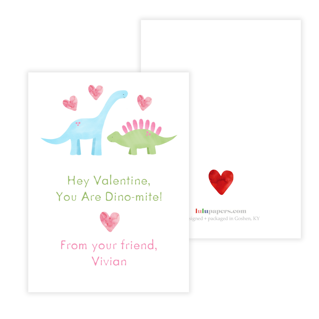 Dinosaur Valentine Cards