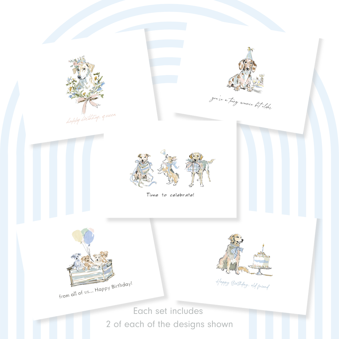 Darling Dogs Birthday Card Set