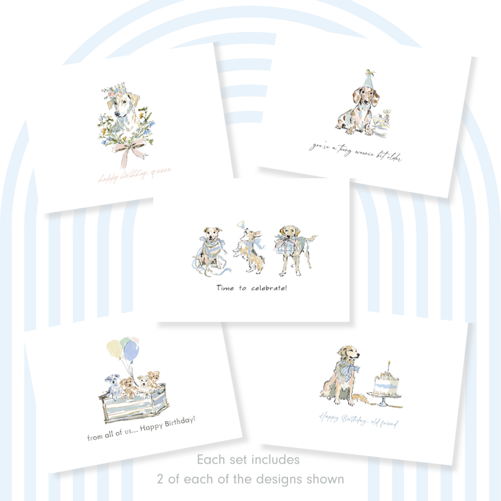 Darling Dogs Birthday Card Set