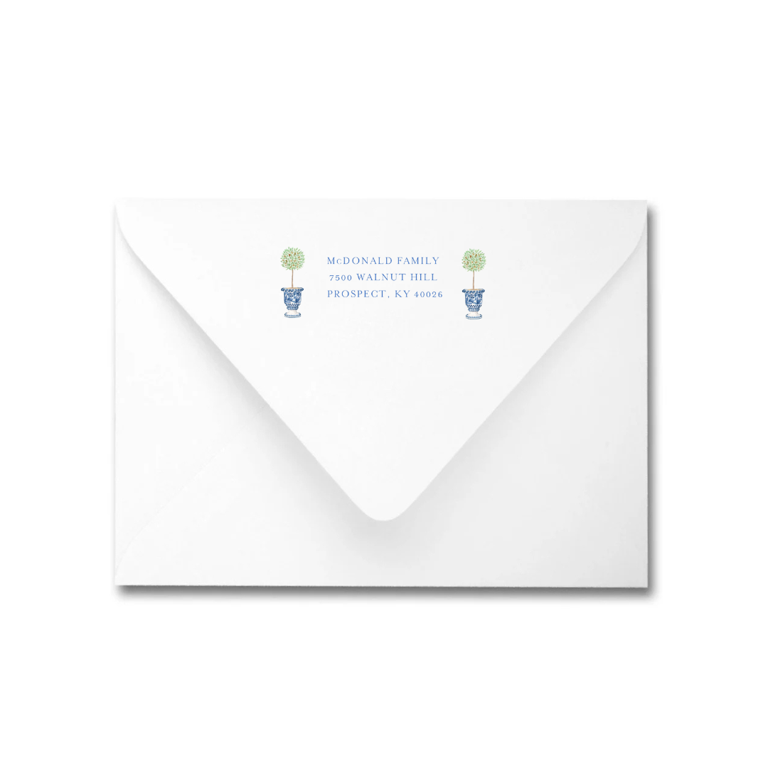 Bamboo Crest + Monogram Holiday Photo Card