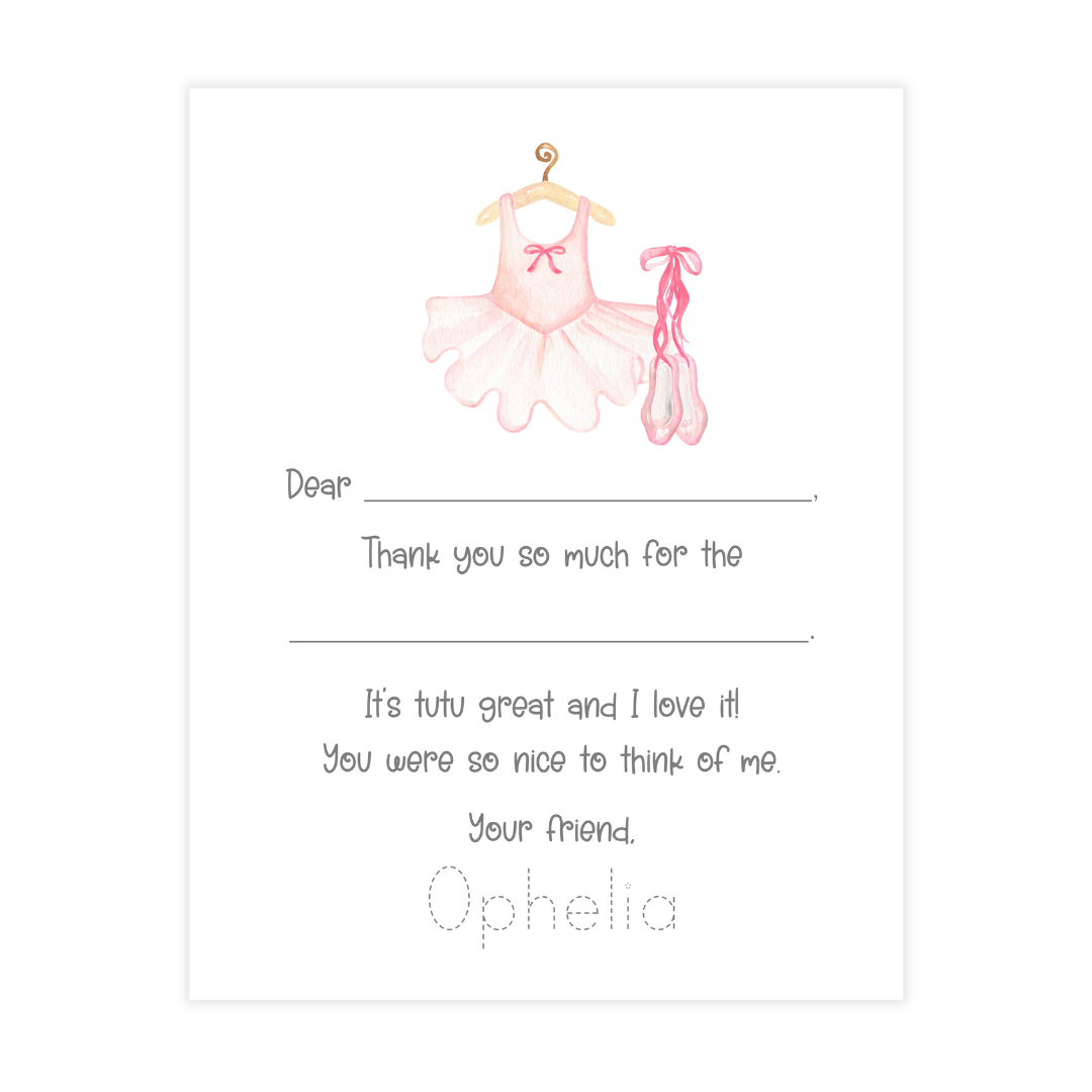 Ballet Fill-in Thank You Notes #2