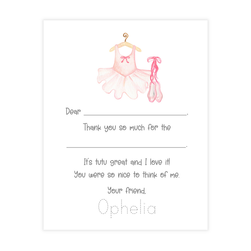 Ballet Fill-in Thank You Notes 