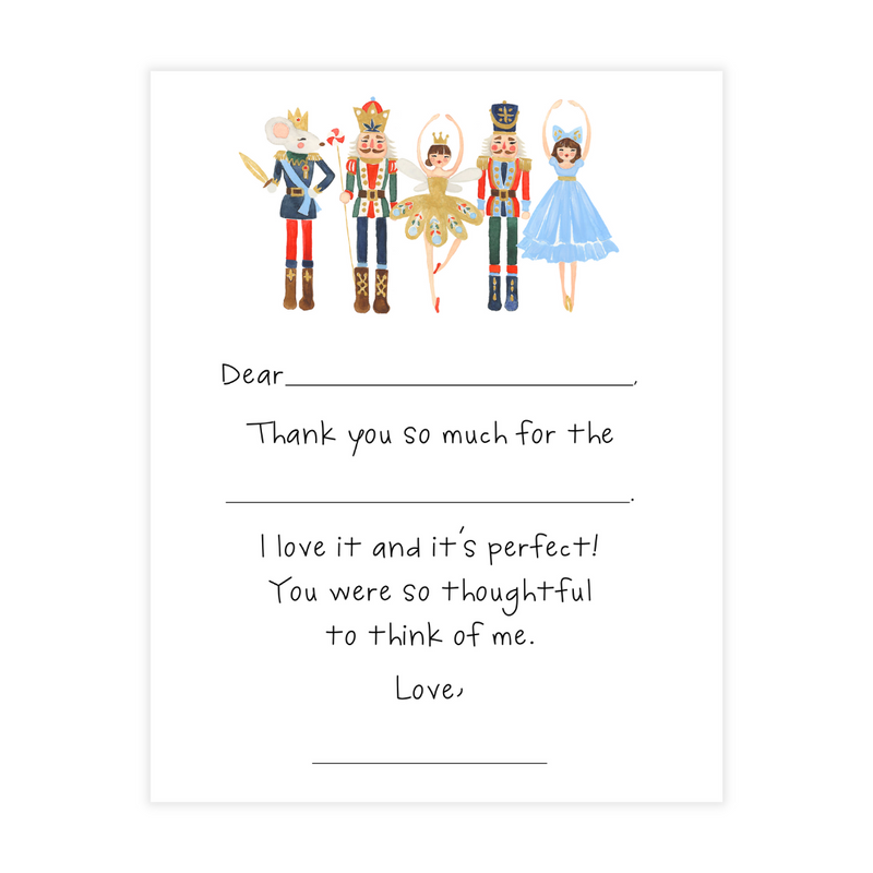 Nutcracker Fill-in Thank You Flat Note Cards