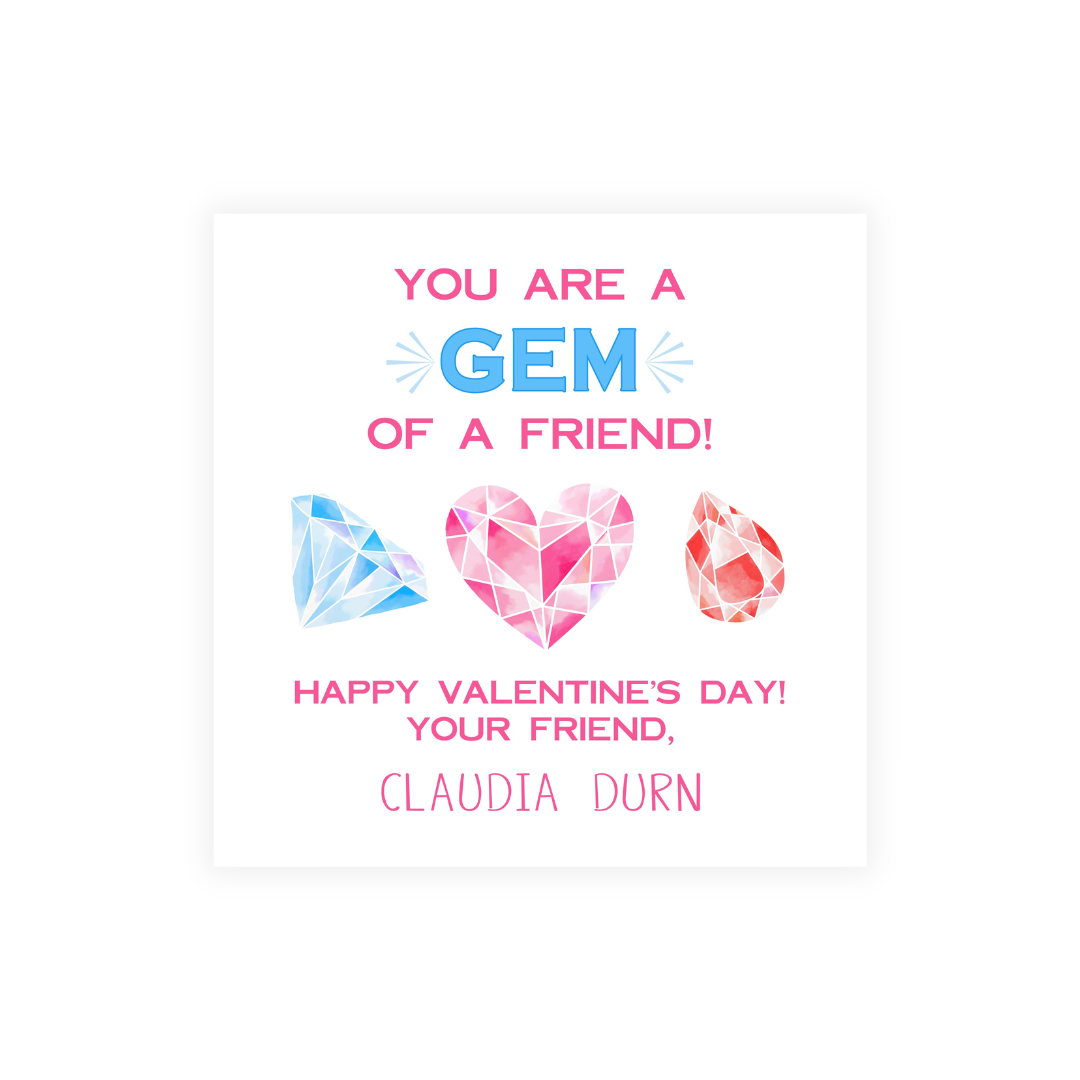 You're a Gem Valentines, Choice of Stickers or Cards