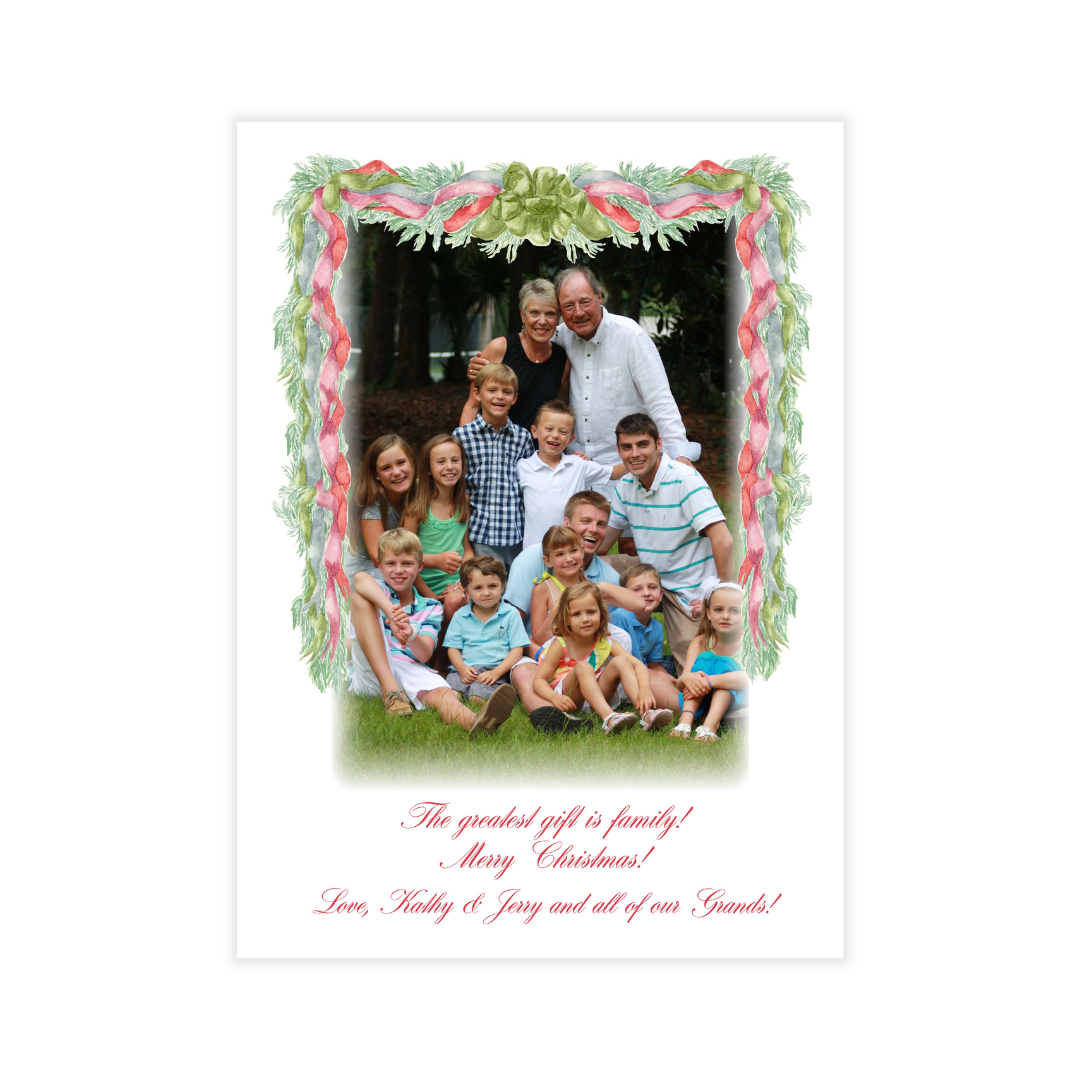 Gift Bows + Greenery Holiday Photo Card