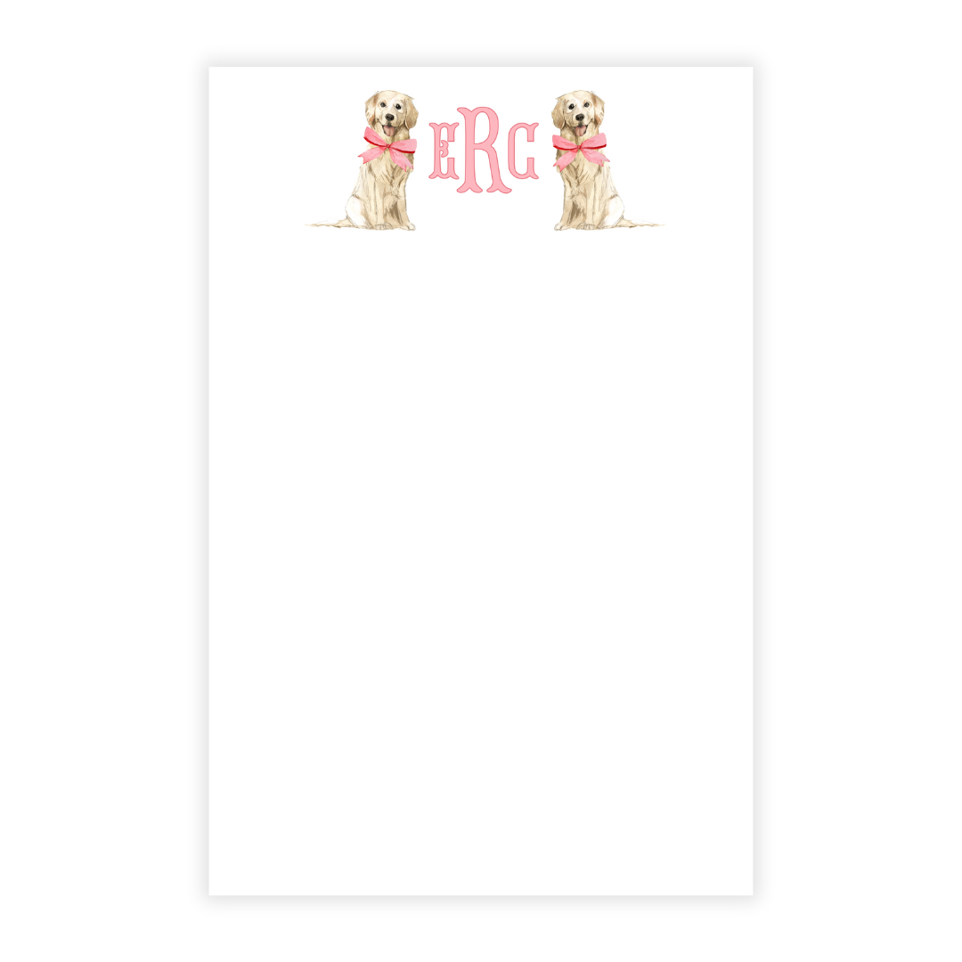 Golden Retriever + Monogrammed Note Pad