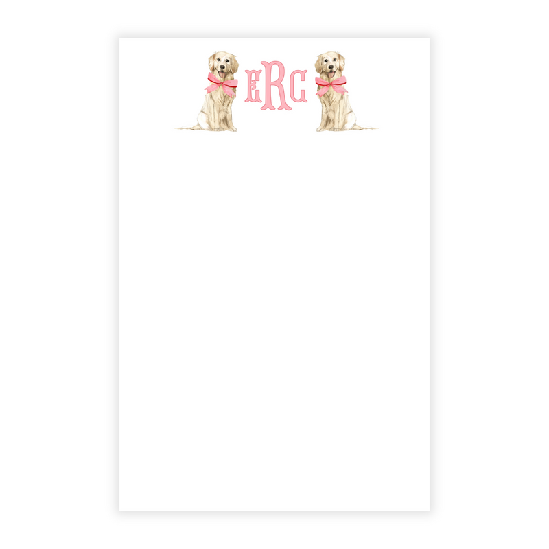 Golden Retriever + Monogrammed Note Pad