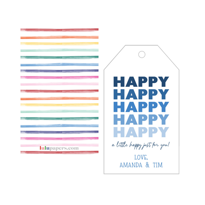 HAPPY Blues Personalized Gift Tags