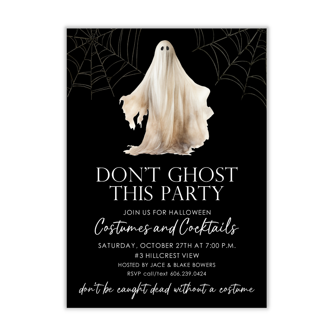 Don't Ghost This Halloween Party Invitation