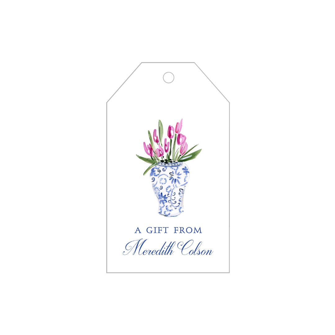 Tulips + Chinoiserie Gift Tags