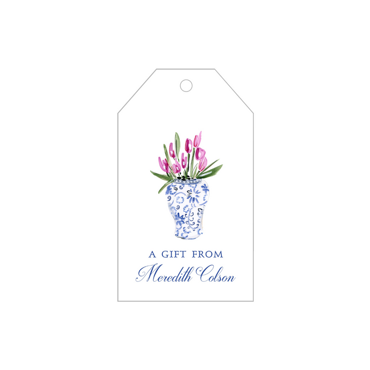 Tulips + Chinoiserie Gift Tags
