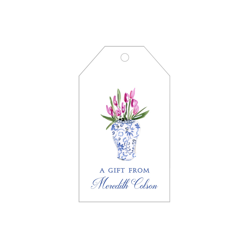Tulips + Chinoiserie Gift Tags