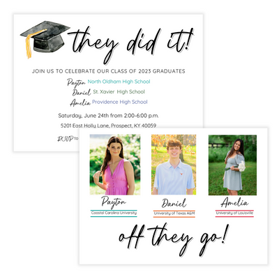 They Did It! Joint Graduation Party Invitation + Photos