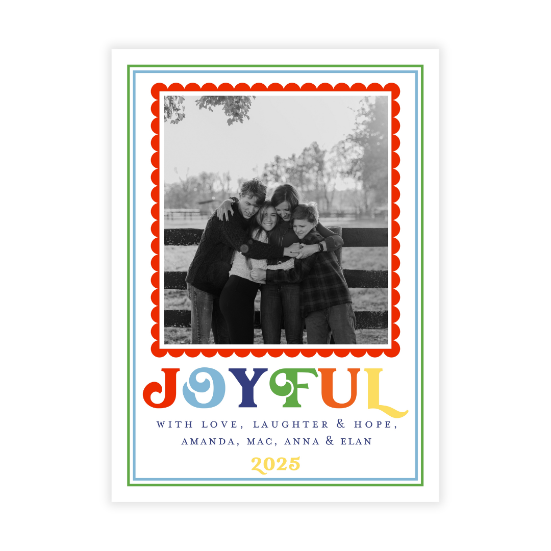 Joyful + Colorful Holiday Photo Card