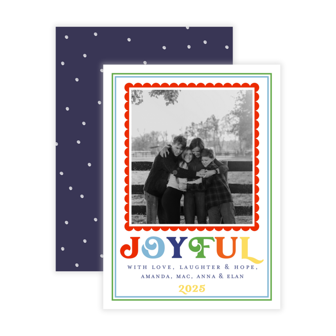 Joyful + Colorful Holiday Photo Card