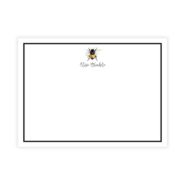 Honeybee Large Flat Note Cards- 2 border color options!