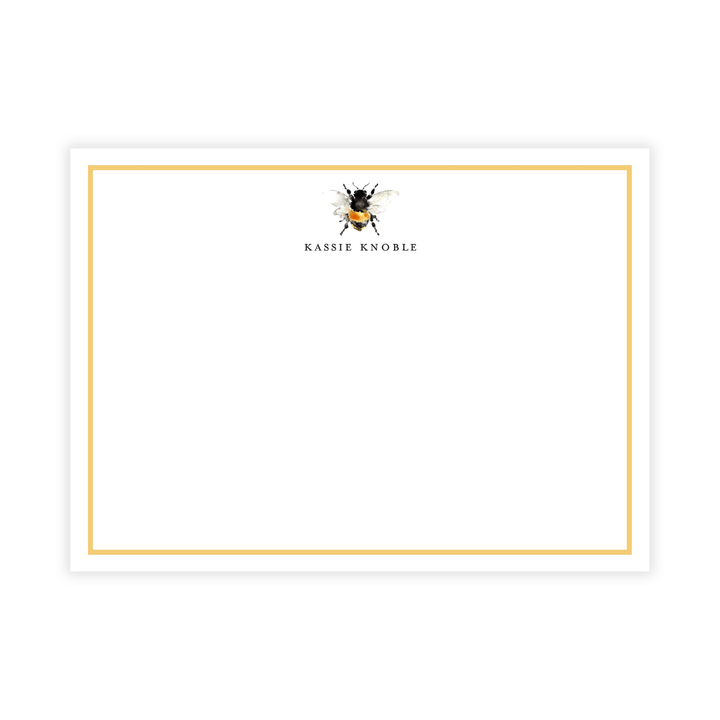 Honeybee Large Flat Note Cards- 2 border color options!