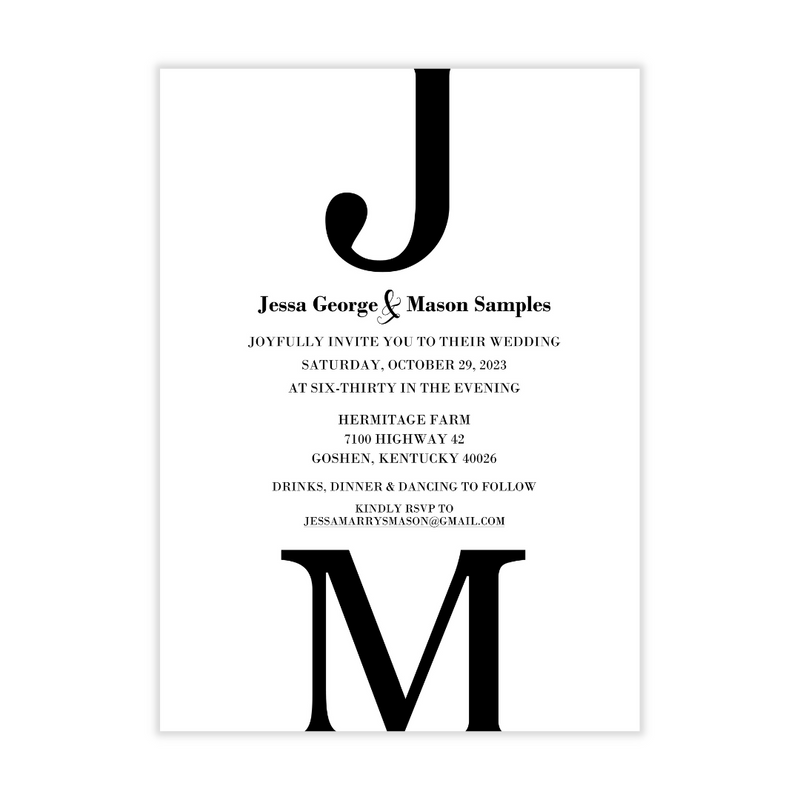 Large Initials Couples Shower Invitation