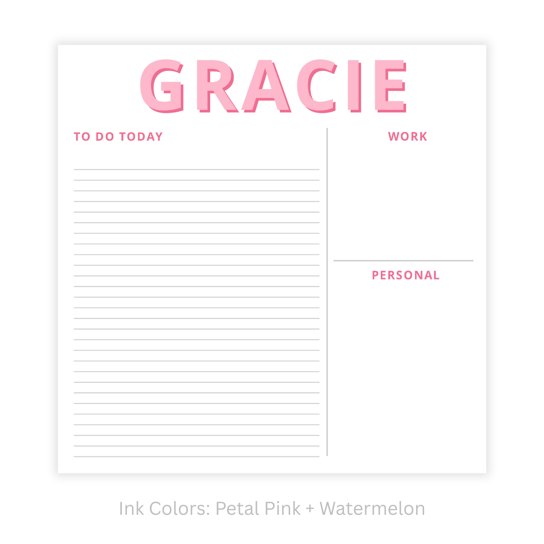 Modern Functional Personalized Note Pad- Large Square