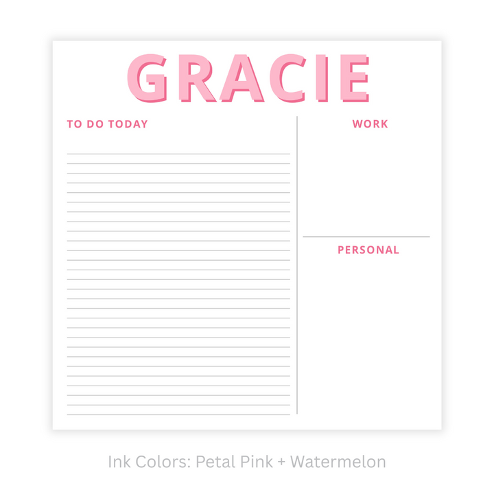 Modern Functional Personalized Note Pad- Large Square