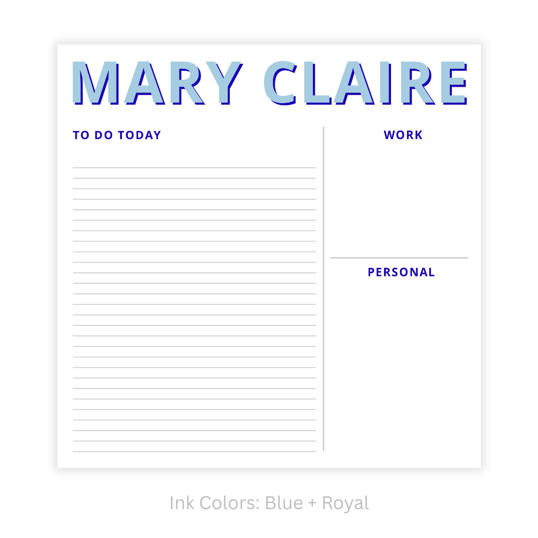 Modern Functional Personalized Note Pad- Large Square